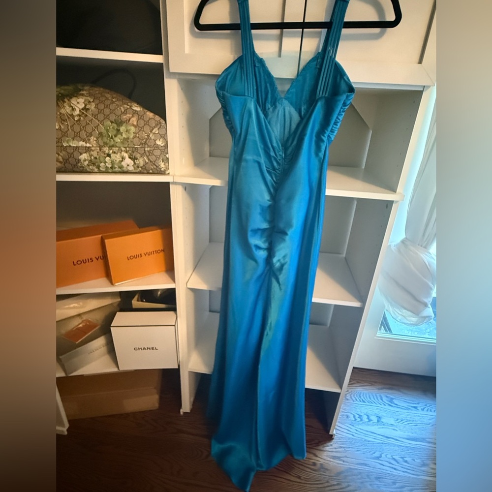Cache Blue satin Dress - Picture 2 of 8